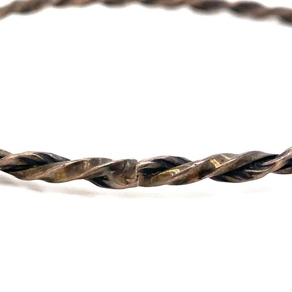 VTG‎ Estate Twisted Rope Sterling Silver 8” Bangle Bracelet! 174 - Picture 5 of 5